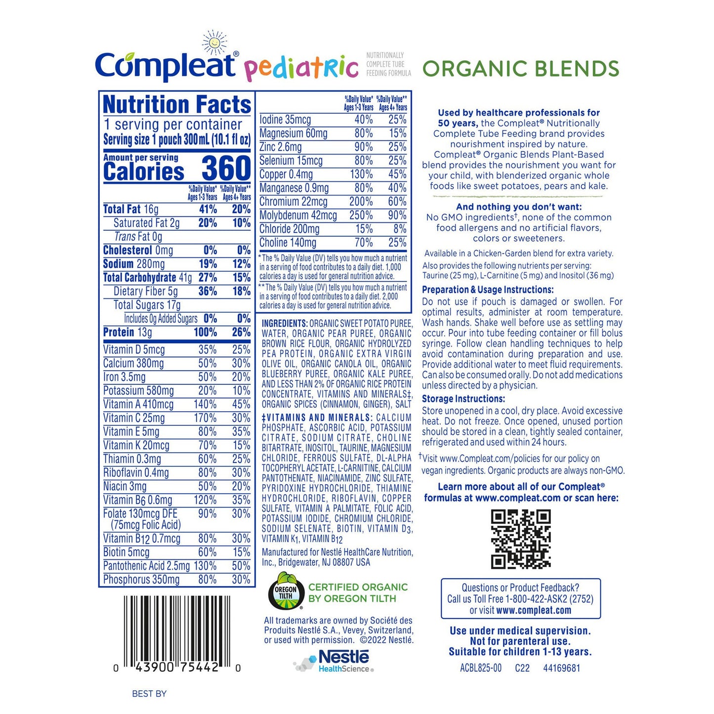 FORMULA, COMPLEAT ORGANIC PLANT BASED PED 10.1OZ (24/CS)