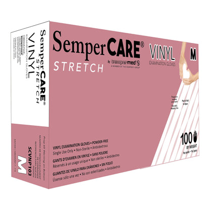 GLOVE, EXAM VNYLSTRCH MED N/S (100/BX 10BX/CS)