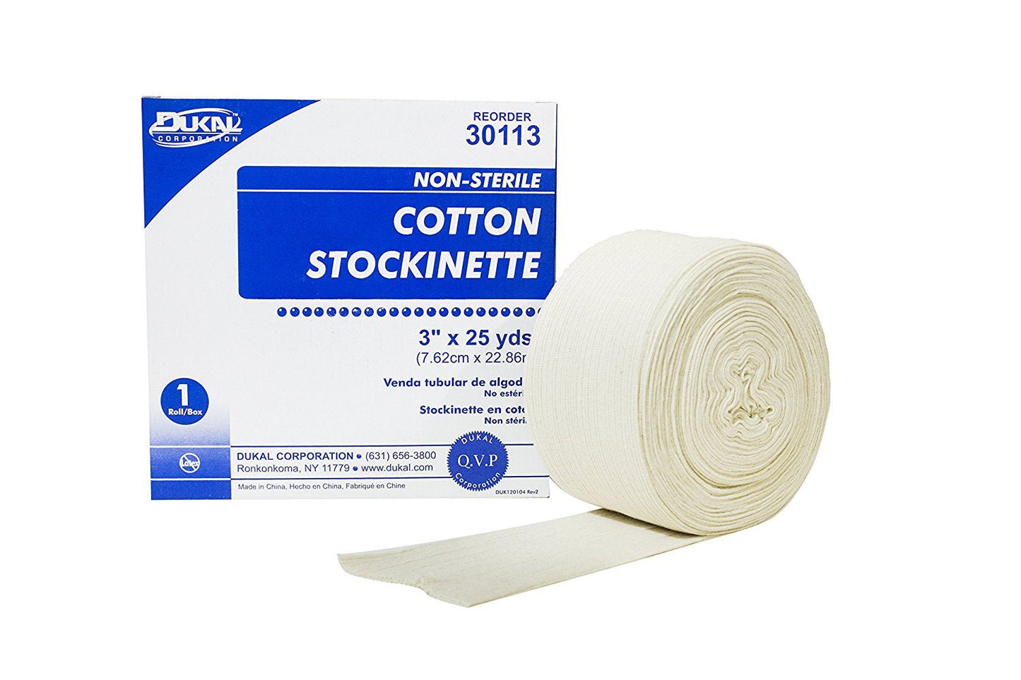 STOCKINETTE, CTN 3" X 25YDS (1RL/BX 6BX/CS)