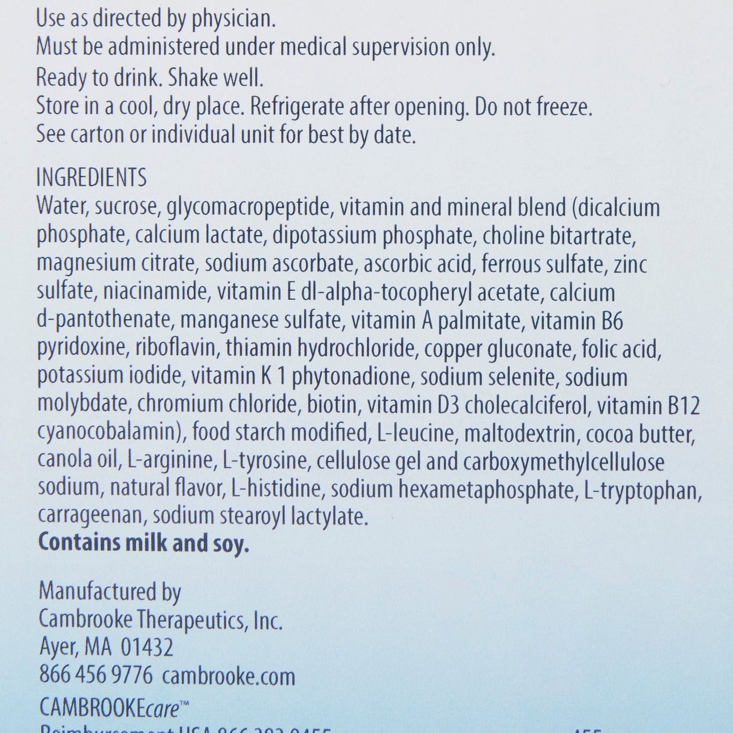 SUPPLEMENT, ORAL GLYTACTIN RTDORIG 15GM 8.3OZ (30/CS)