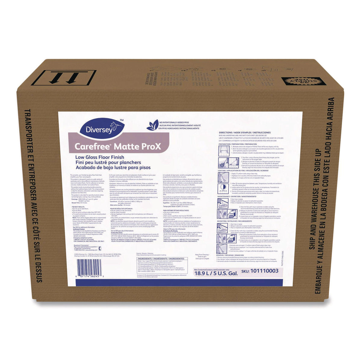 CLEANER, FLOOR FINISH CAREFREEMATTE PROX BAG-IN-BOX 5GL