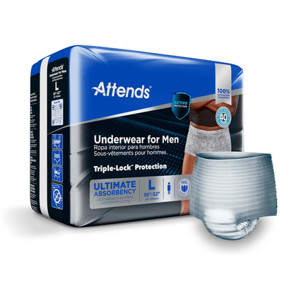 UNDERWEAR, ATTENDS ULT MALE LG/XLG (18/BG 4BG/CS)
