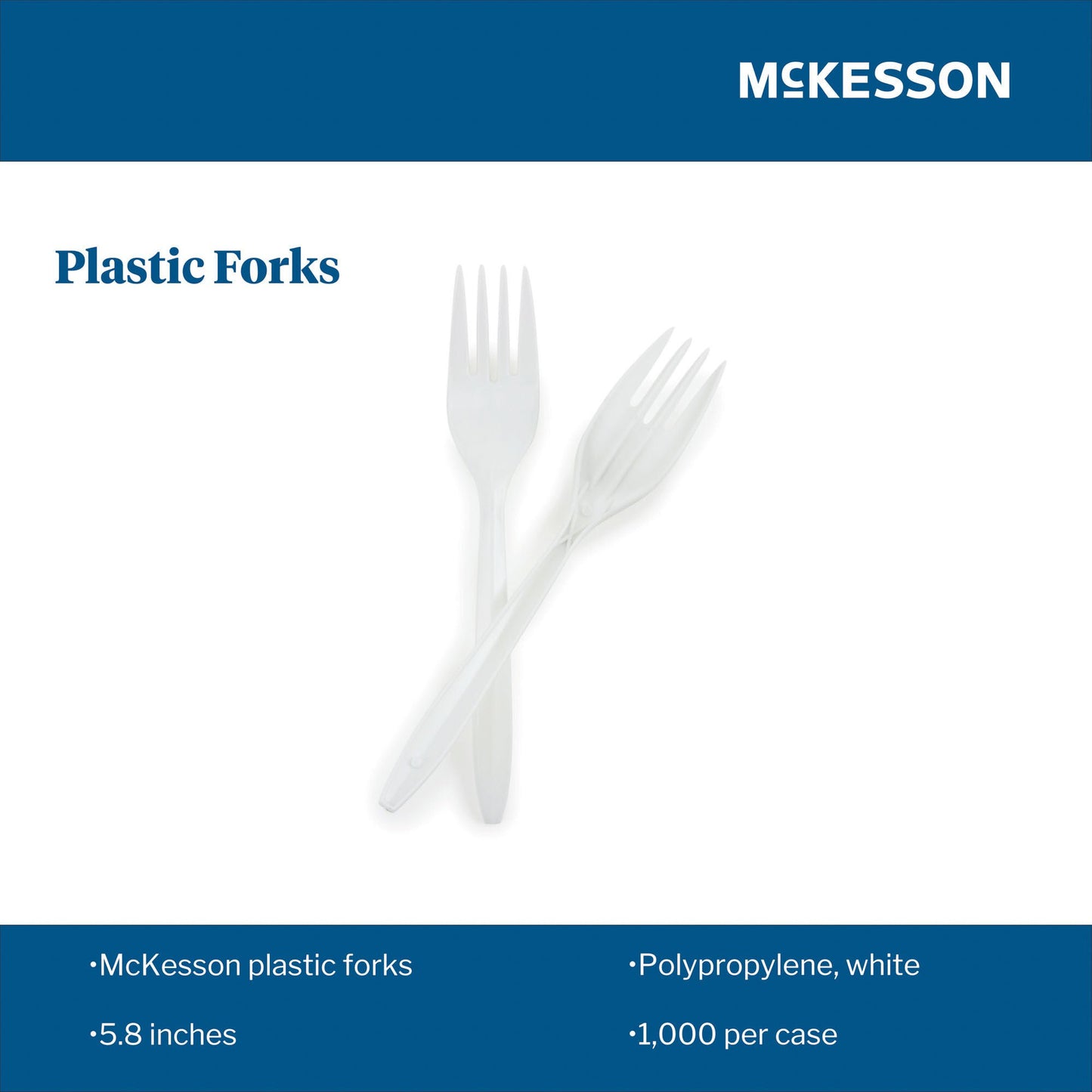 FORK, PLASTIC MED WGHT WHT 5 3/4" (1000/CS)