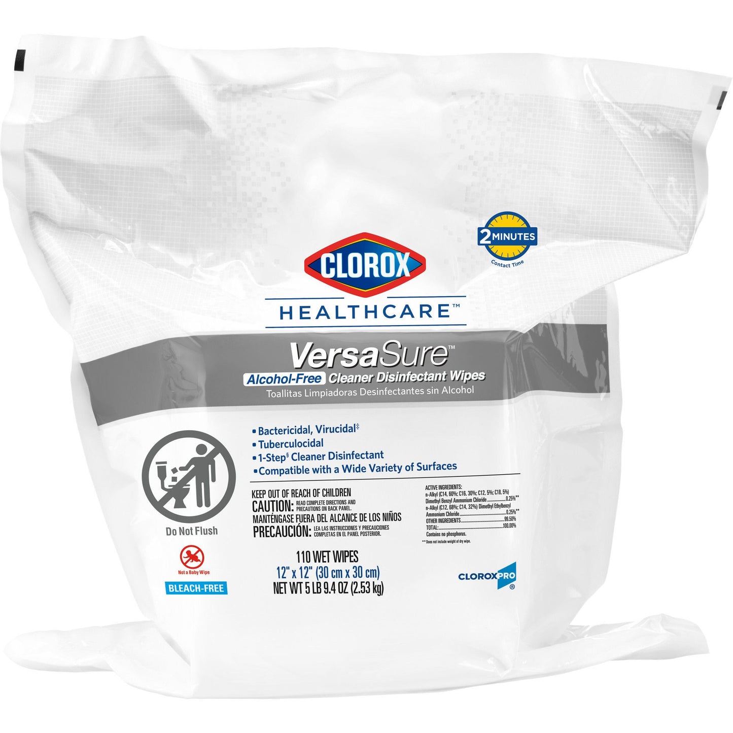 WIPE, DISINFECTANT VERSASURE ALCHL FREE REFILL (110/PK 2PK/C