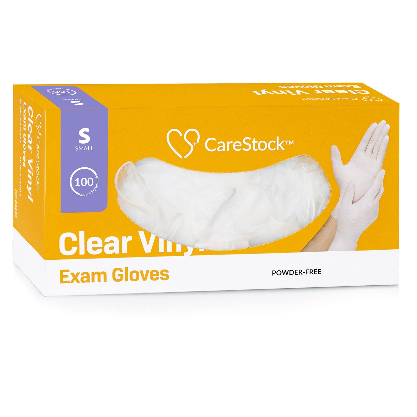 GLOVE, EXAM VNYL SM N/S (100/BX 10BX/CS)