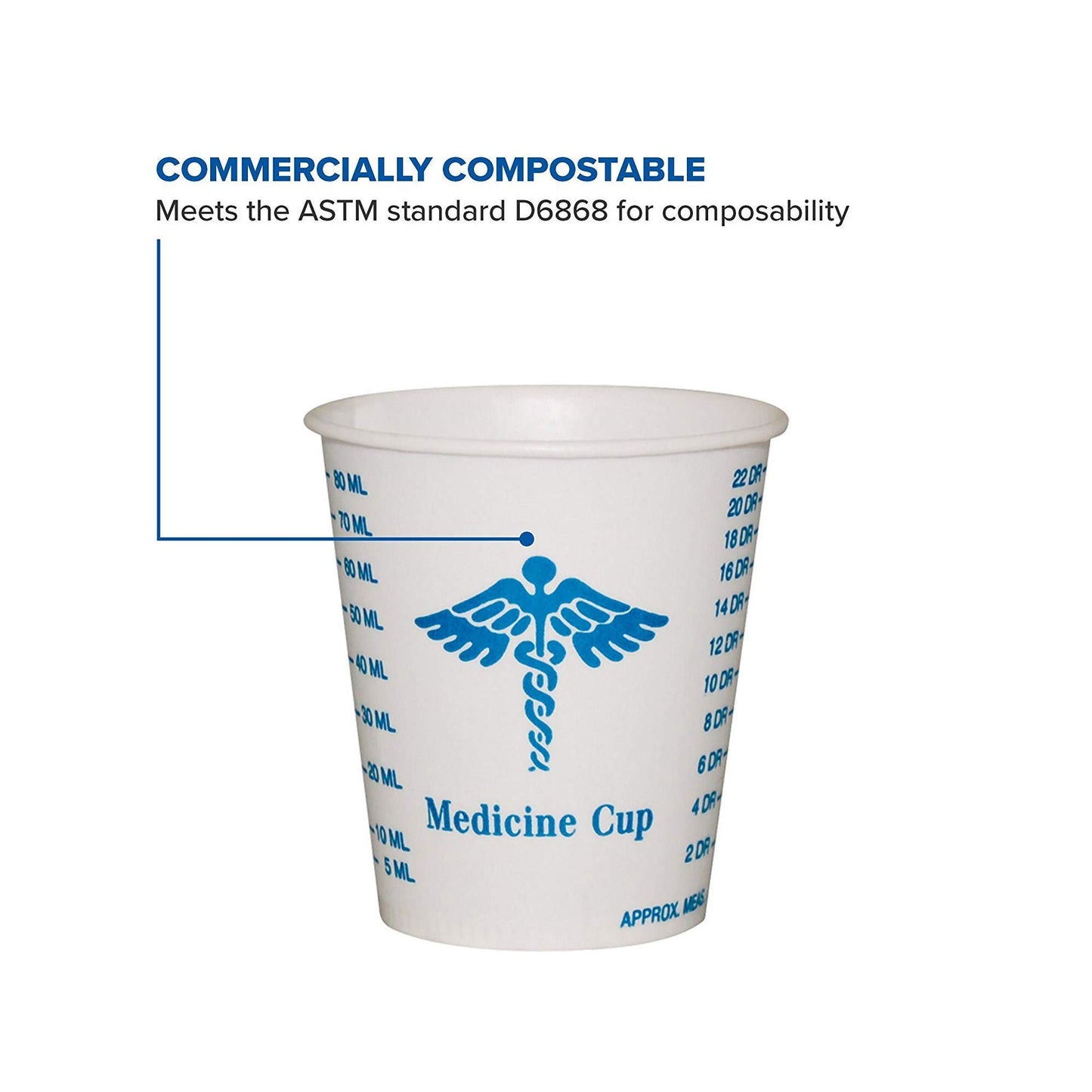 CUP, MEDICINE GRAD WAX COATED 3OZ (100/SL 50SL/CS)