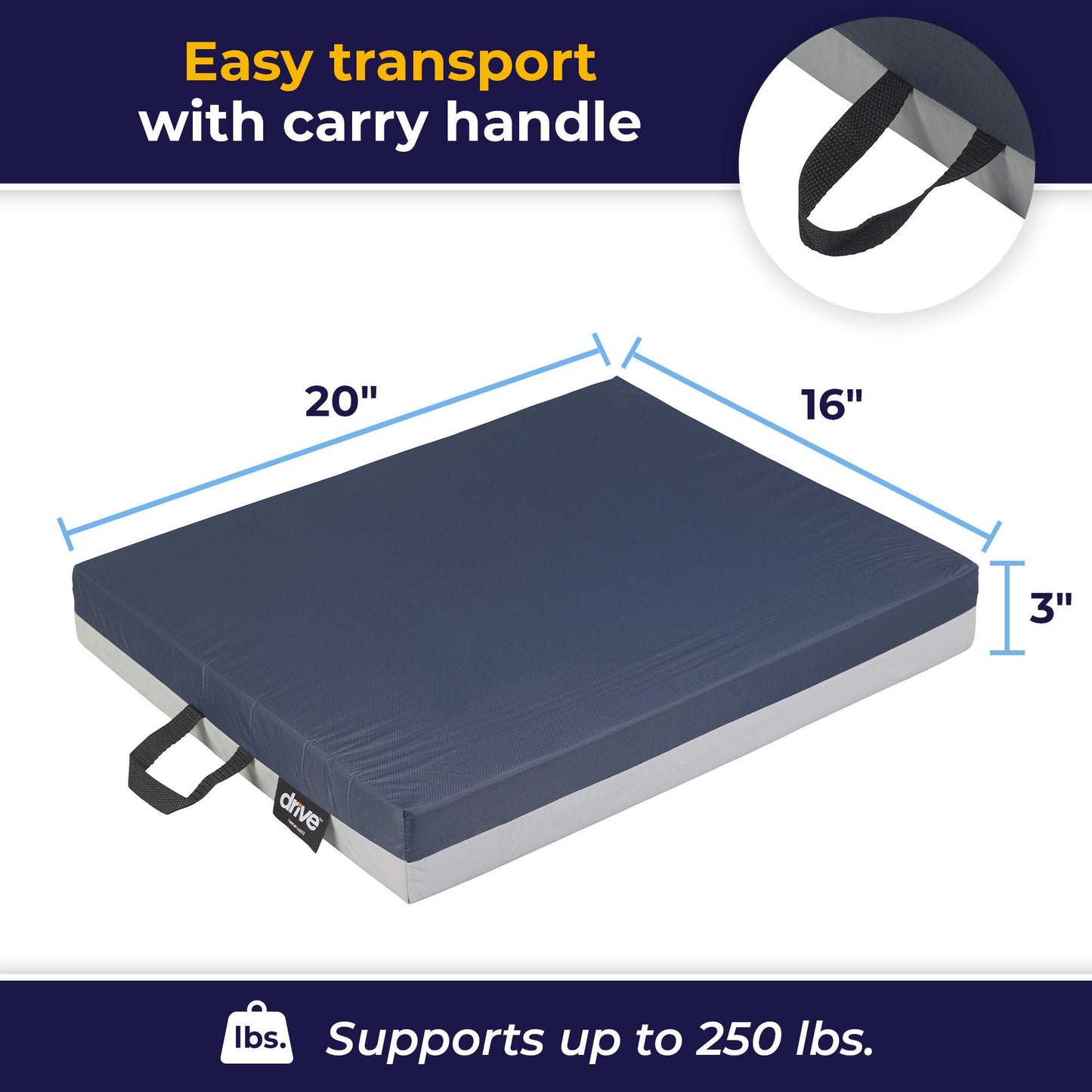 CUSHION, GEL FM 20"X16"X3" (1/CS)
