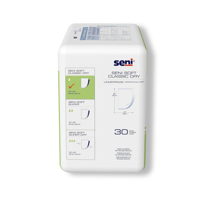 UNDERPAD, SENI SOFT CLASSIC DRY HYGIENIC 23"-35" (30/PK 4PK/