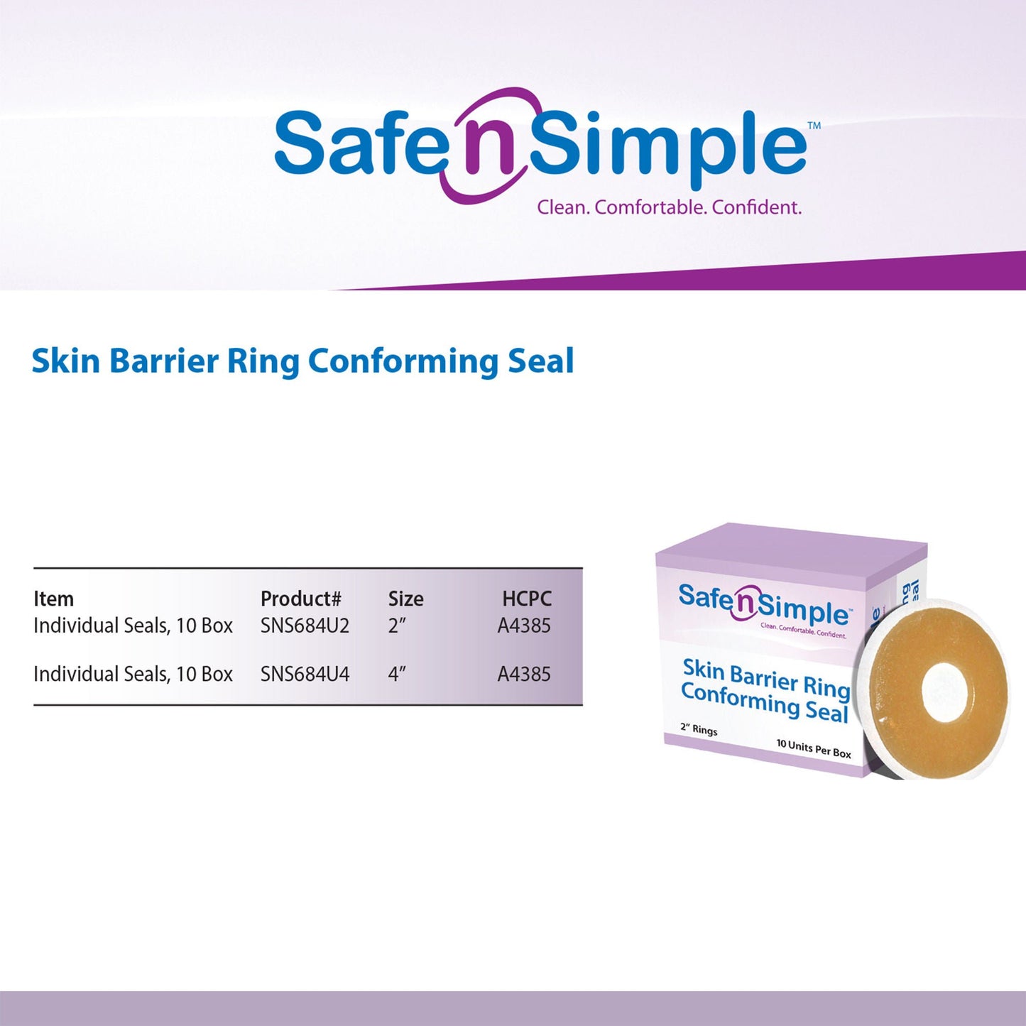 RING, SKIN BARRIER CONF ADH 2"OD 3/8" ID(10/BX 16BX/CS)