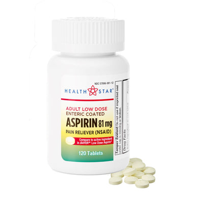 ASPIRIN, TAB ENTERIC LOW DOSE 81MG (120B/BT 12BT/CS)