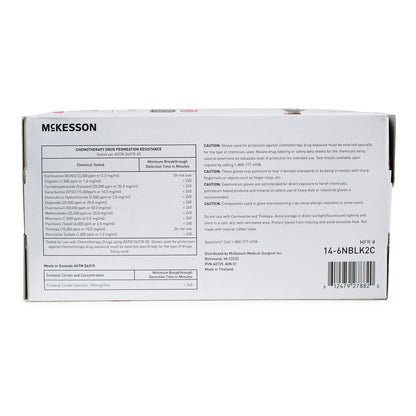 GLOVE, EXAM NTRL SM N/S CHEMO BLK (200/BX 10BX/CS)