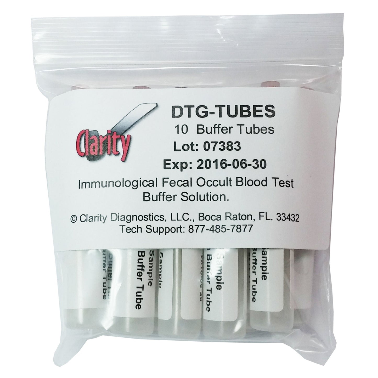 TUBE, BUFFER CLARITY (10/PK) DIGTST