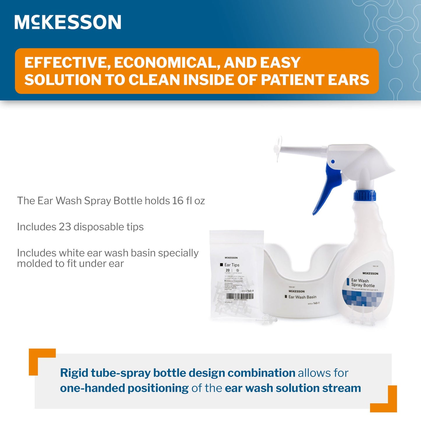 EAR WASH KIT, RIGID TU/BASIN/20 TIPS (1KT/BG 10BG/CS)