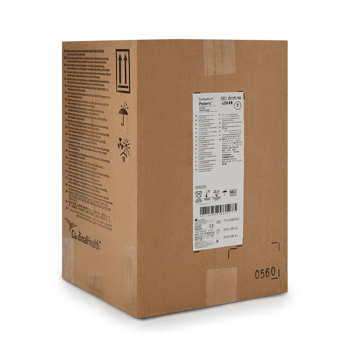 GLOVE, SURG PLYISO 7.0 STR2 SMTH (50PR/BX 4BX/CS)