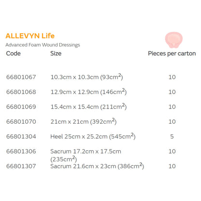 DRESSING, WND ALLEVYN LIFE SACRUM STR LG 8.5X9" (1