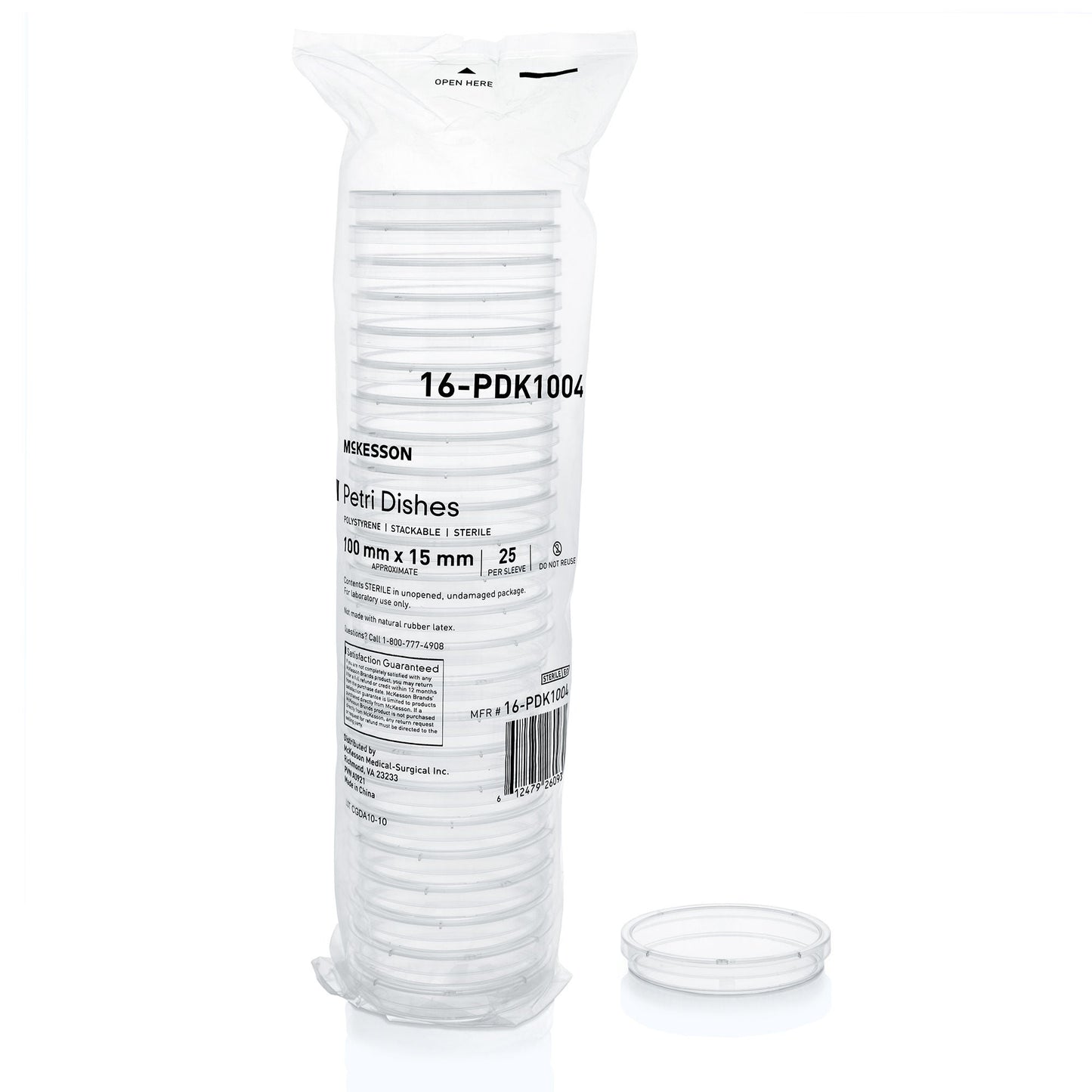 DISH, PETRI STACKABLE POLYSTYRENE 100X15MM (25/SL 20SL/CS)