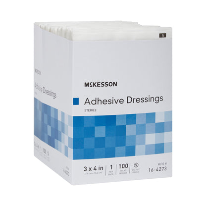 DRESSING, WOUND ADH STR 3"X4" (100/BX 12BX/CS)