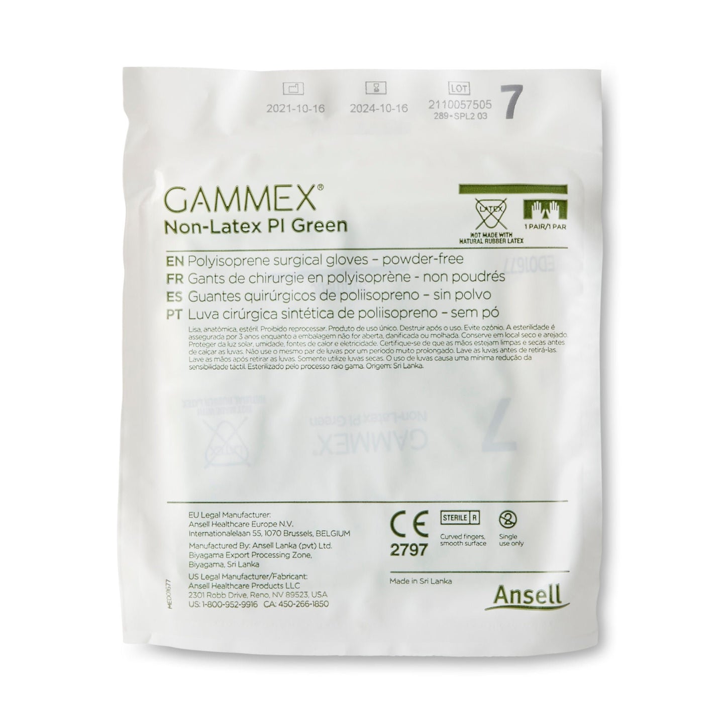 GLOVE, SURG PLYISO 7.0 STR2 SMTH CHEMO (50PR/BX 4BX/CS)