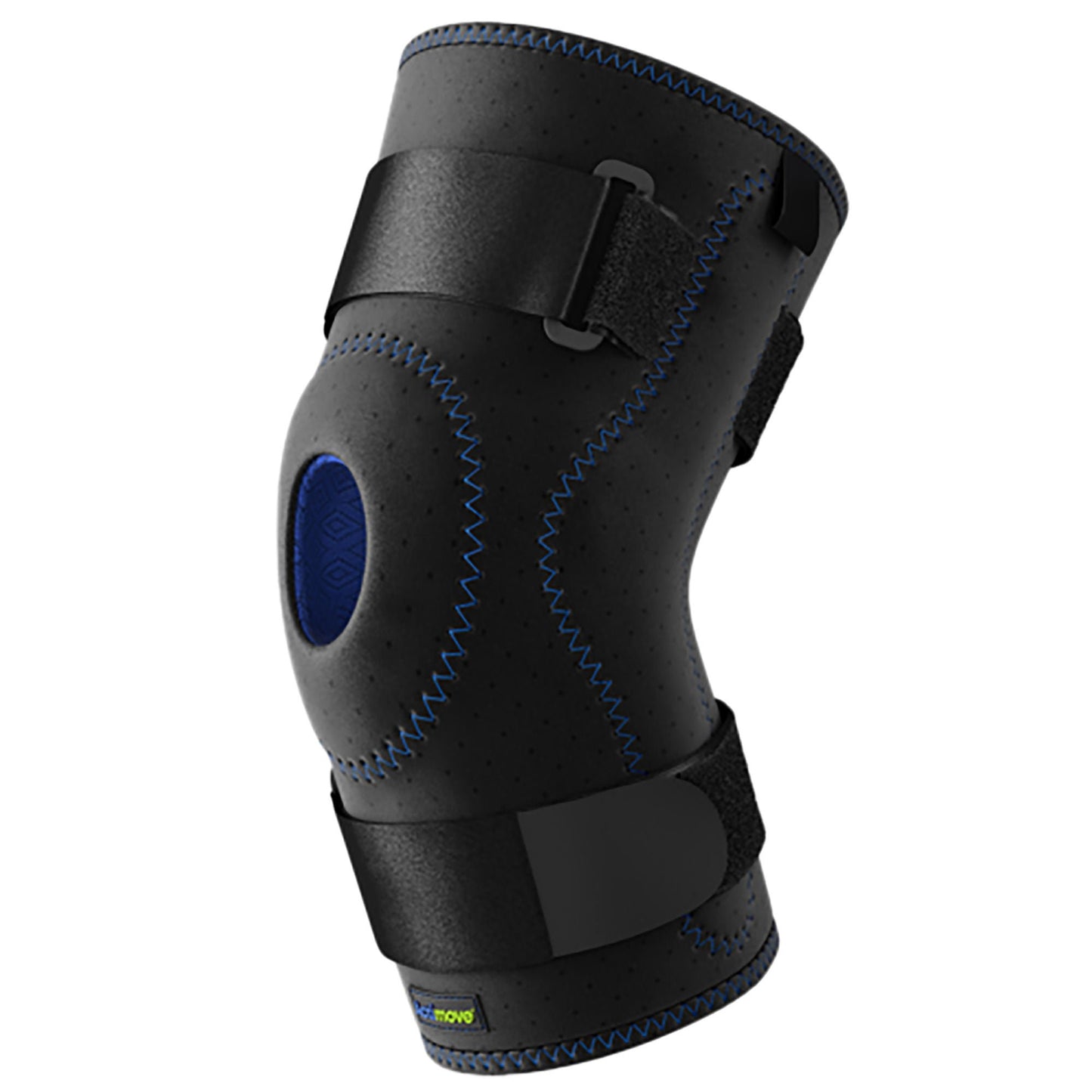 KNEE BRACE, ADJ HORSESHOE HINGE CONDYLE PAD BLK MED 16"-18"