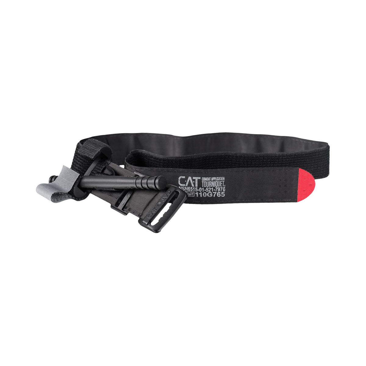 TOURNIQUET, COMBAT APPLICATION1HAND RED TIP BLK