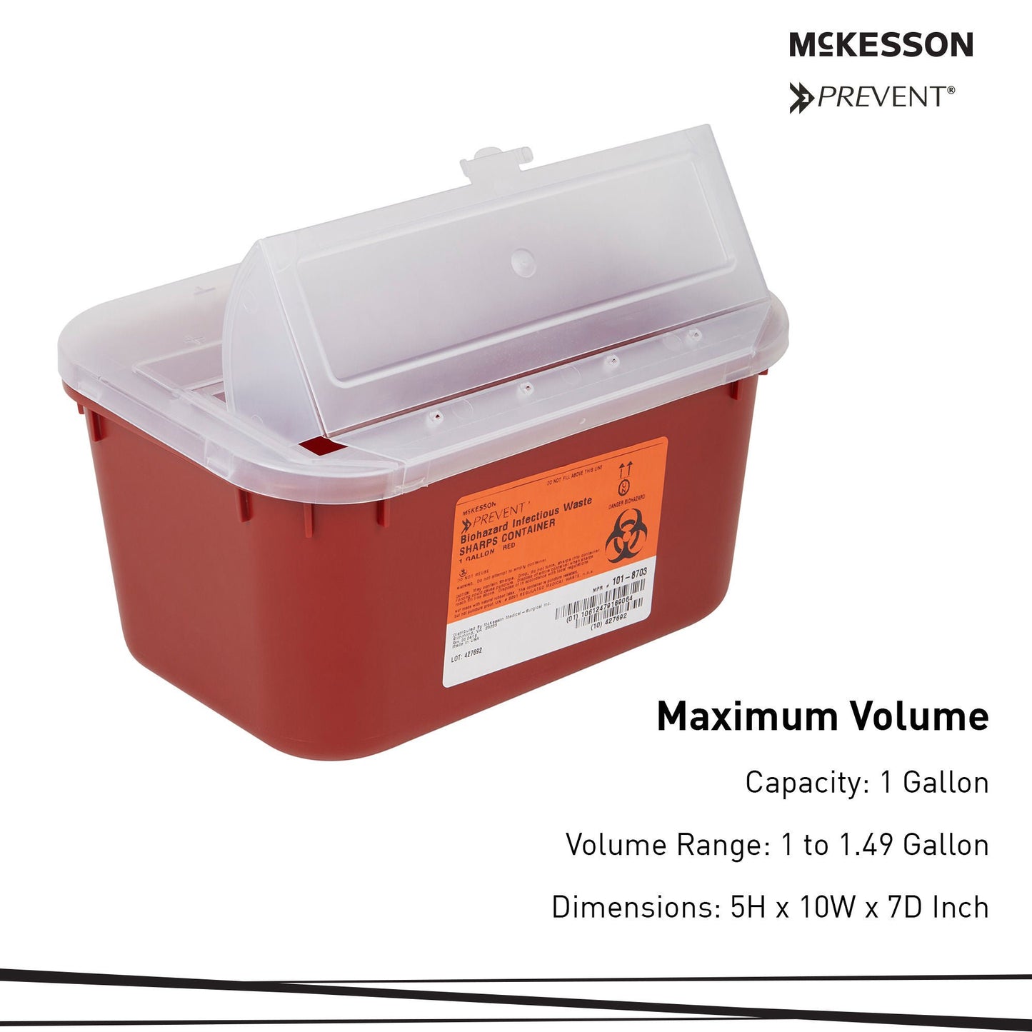 CONTAINER, SHARPS RED 1GL STACKABLE (24/CS)