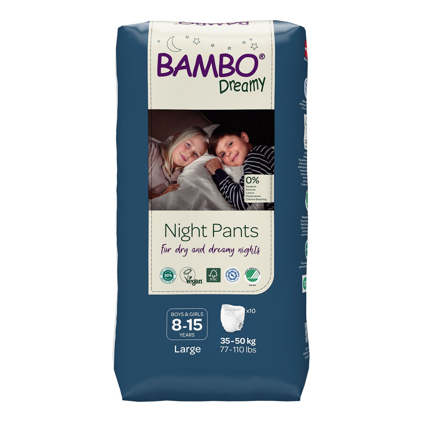 PANTS, TRAINING BAMBO NATURE DREAMY 8-15YRS (10/PK 6PK/CS)