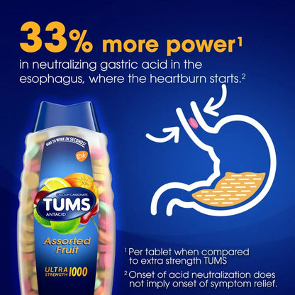 TUMS, TAB CHEW X-STRNTH 750 SMOOTHIES ASTD FRUIT (60/BT)