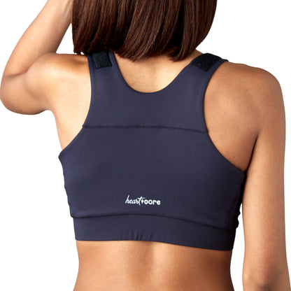 BRA, PST-OP SHIRL W/DBL ZIP FRNT CLSR STRAP BLK XLG (36/CS)