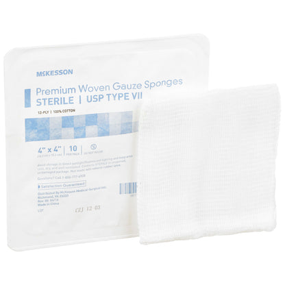 SPONGE, GAUZE TYPE-VII 12PLY STR 4"X4" (10/TR 128TR/CS)