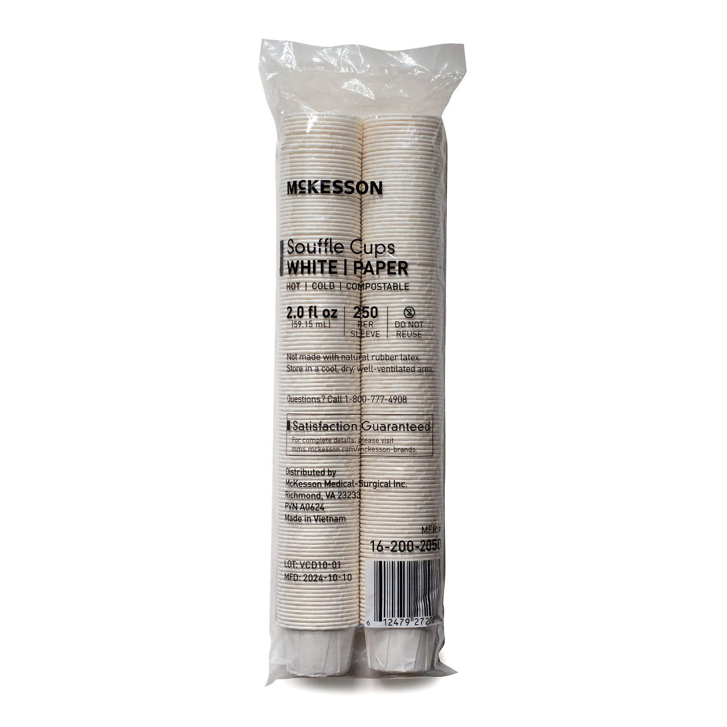 CUP, SOUFFLE PORTN TRTD PAPER WHT 2OZ (250/SL 20SL/CS)