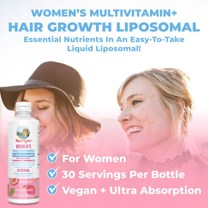 SUPPLEMENT, LIQ WMN MULTIVITMN+HAIR GROW PEACH 15.22OZ (6/C