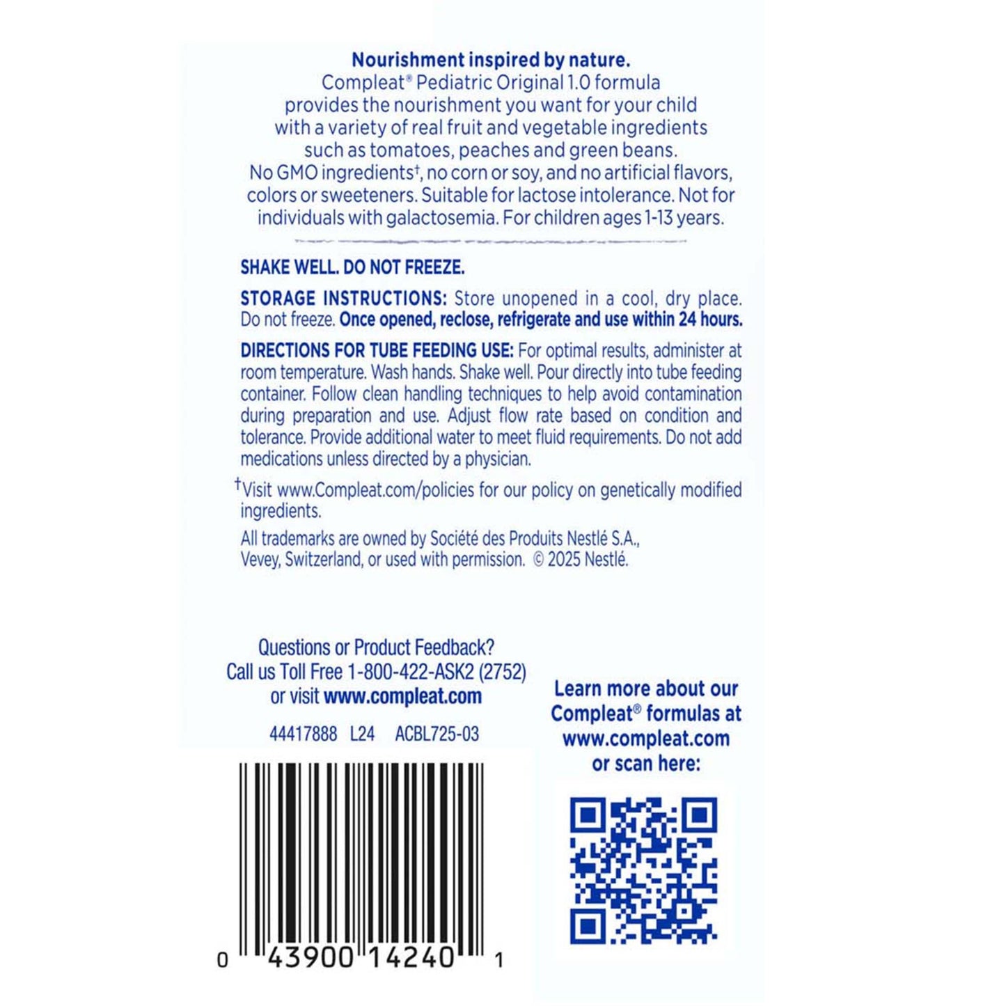 COMPLEAT, PEDIATRIC TPSM 250ML(24/CS)