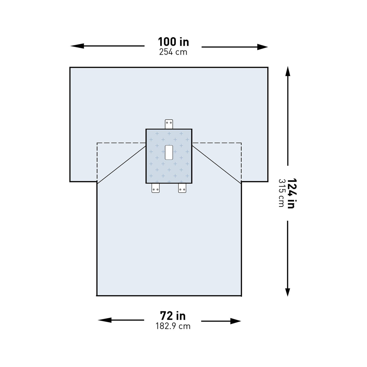 DRAPE, SURGICAL PED LAPAROTOMYSTR 72"X124" (10/CS)