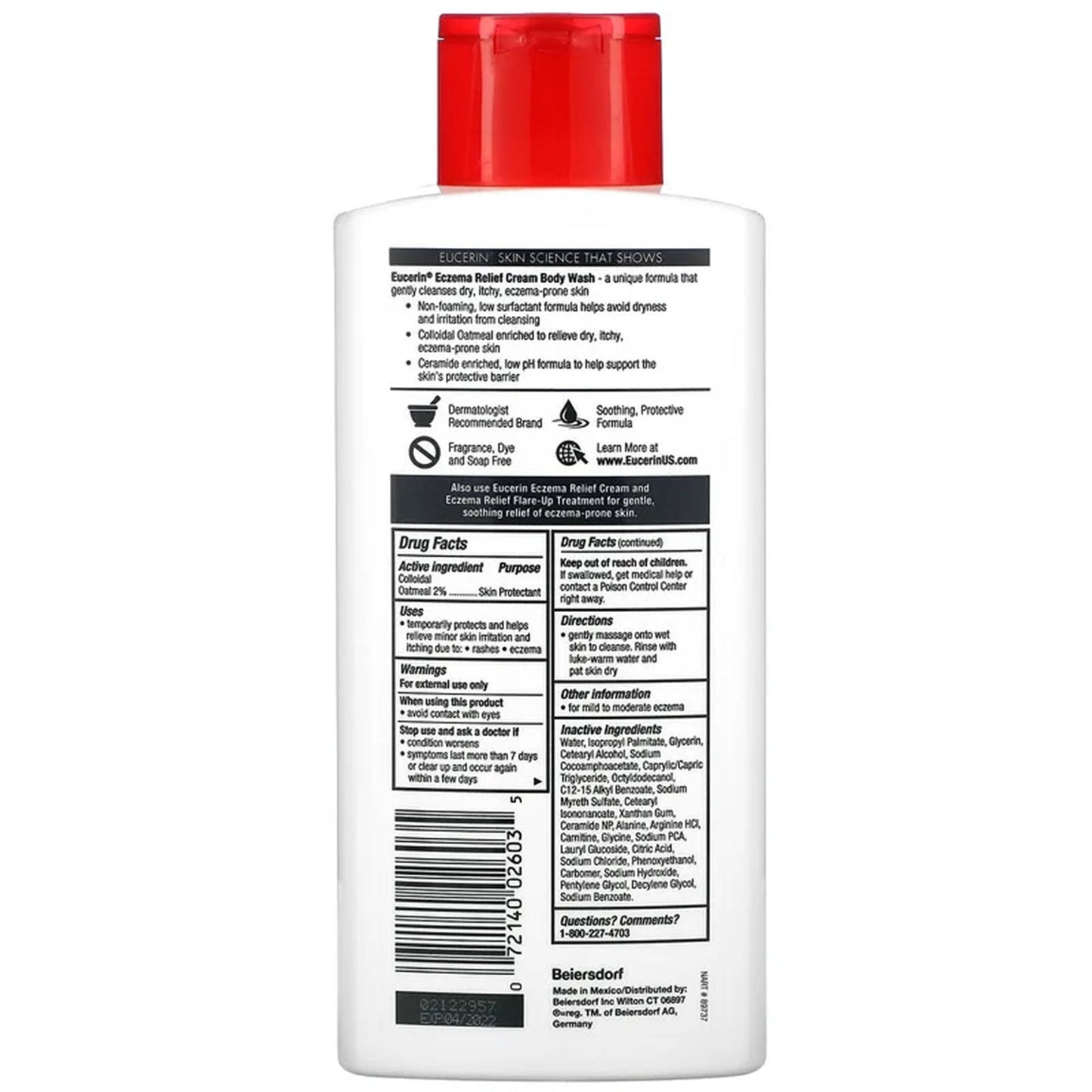 EUCERIN, BODY WASH 13.5OZ