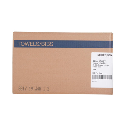TOWEL, PRO 2PLY ECON BLU 13X18(500/CS)