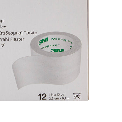 TAPE, ADHSV PAPER MICROPORE 1"X10YDS (12/BX) 3M