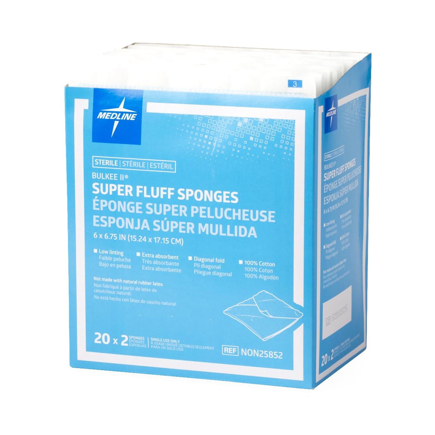 SPONGE, GAUZE 6"X6" STR LF (2 /PK 20PK/BX 12BX/CS)