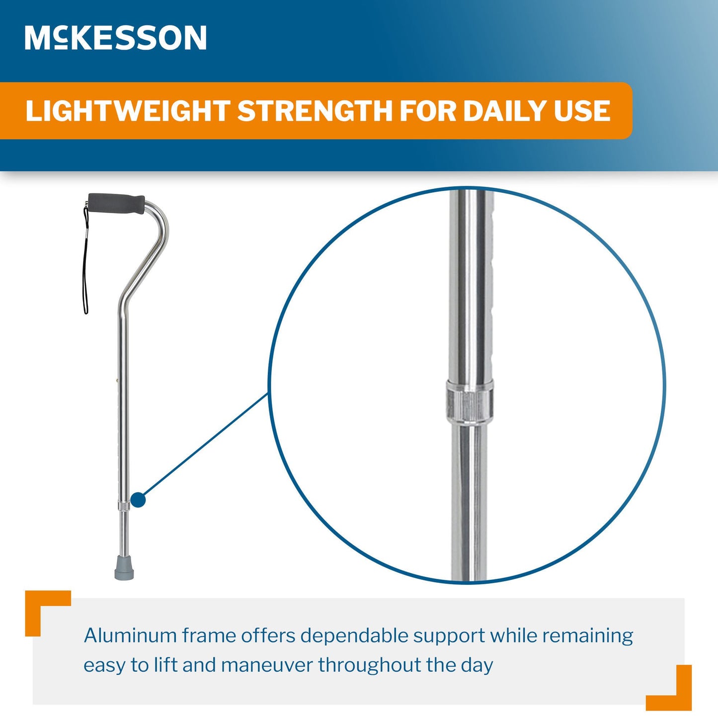 CANE, OFFSET ALUM SILVER (6/CS)