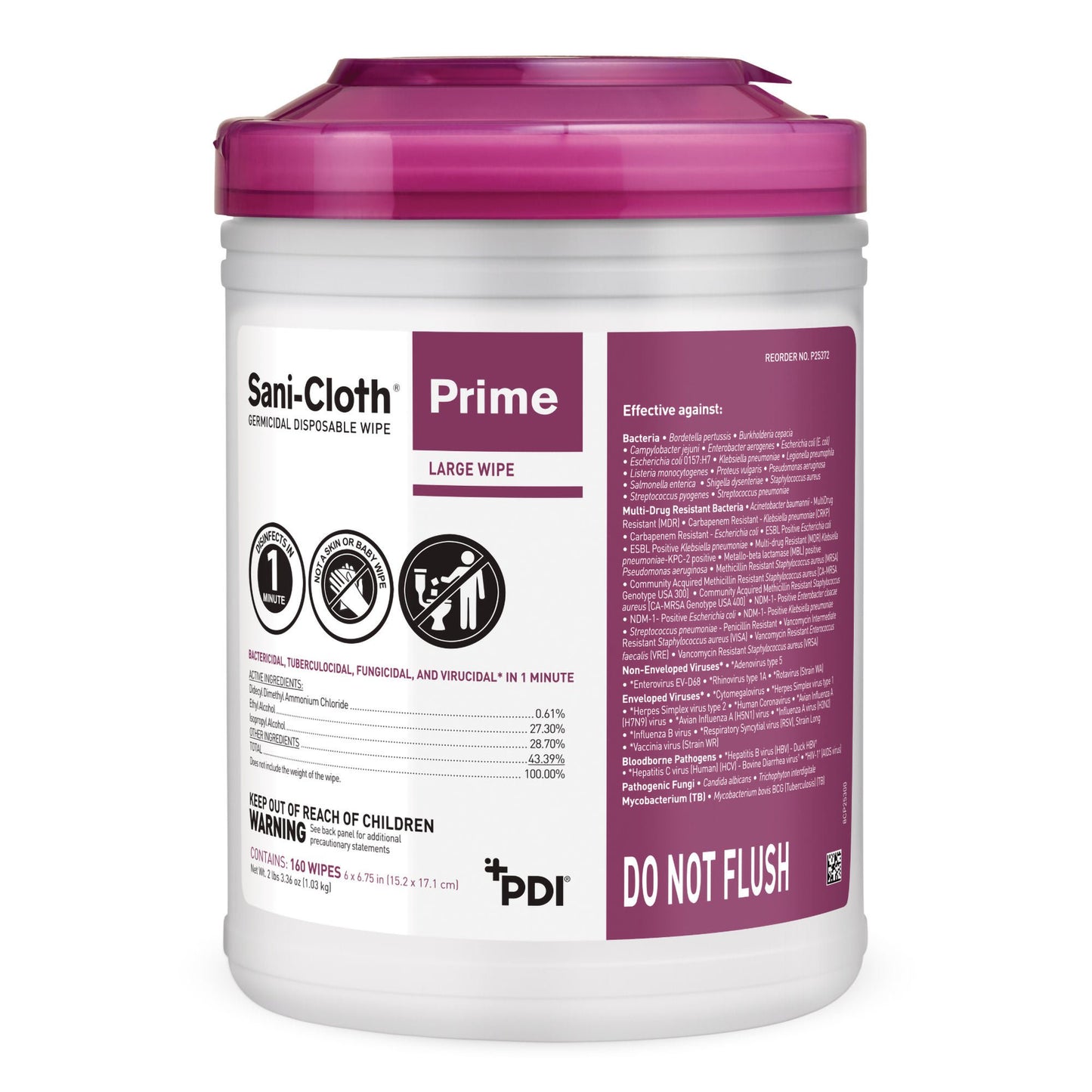 WIPE, GERM SANI-CLOTH PRIME DISP LG 6"X6.75" (160/CN 12CN/CS