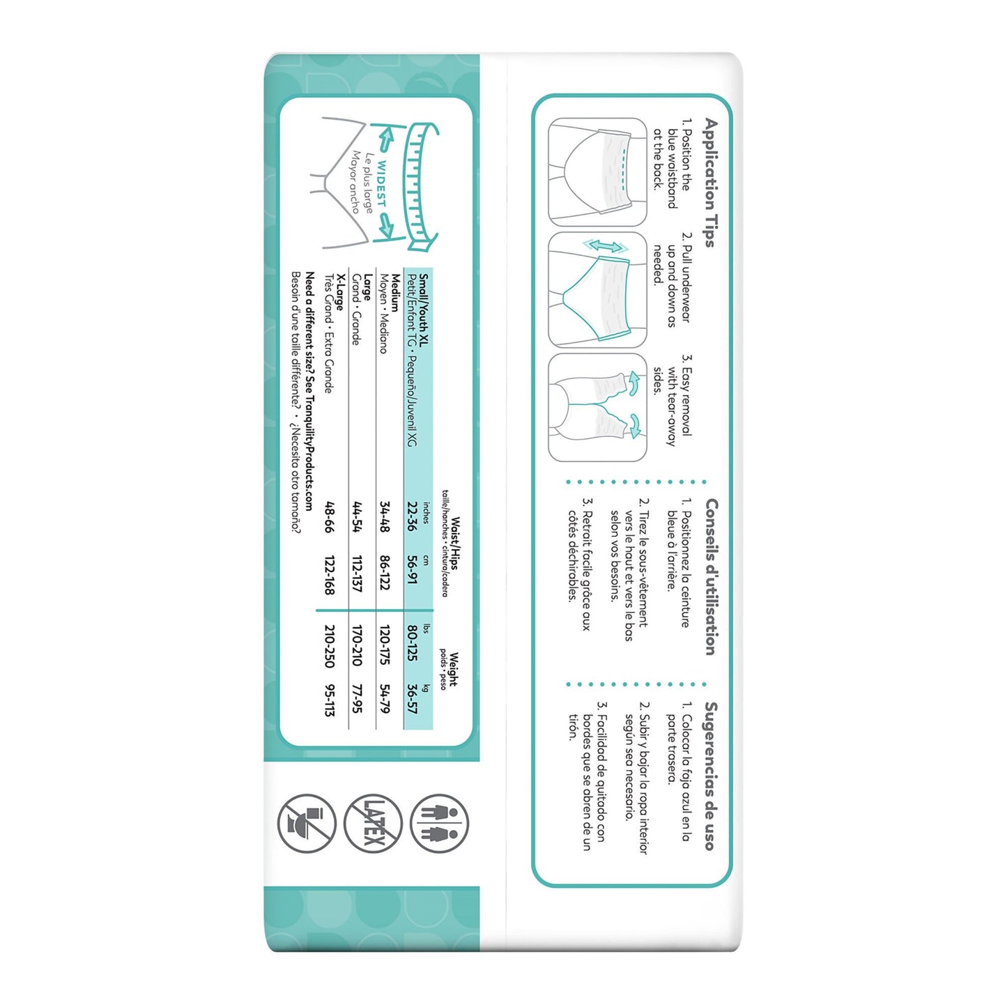 UNDERWEAR, ABSRB TRANQUILITY ESSENT DISP SM (25/BG 4BG/CS)