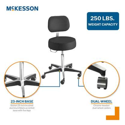 STOOL, EXAM PNEU 5LEG BCK BLK