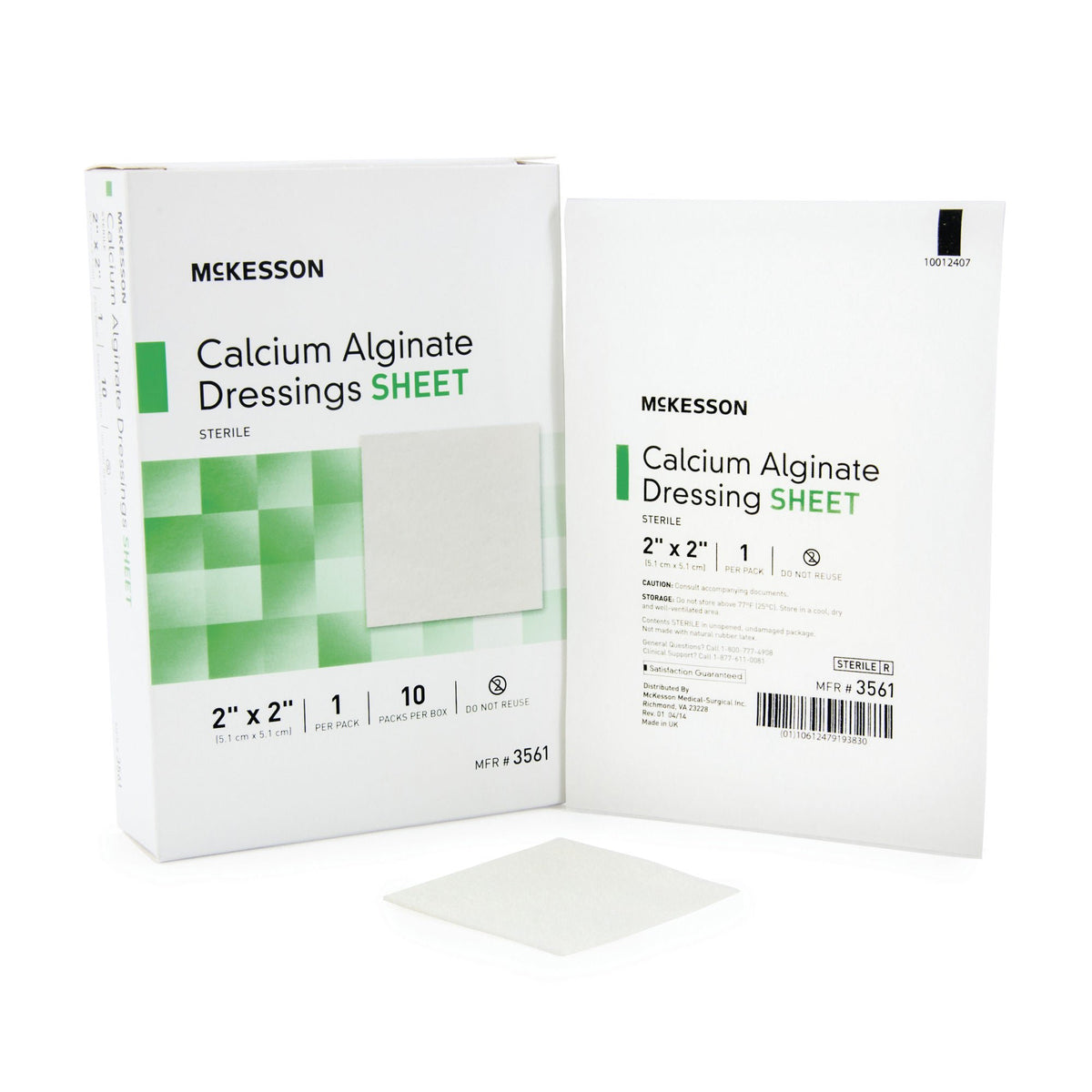 DRESSING, CALCIUM ALGINATE SHEET 2"X2" (10/BX 10BX/CS)