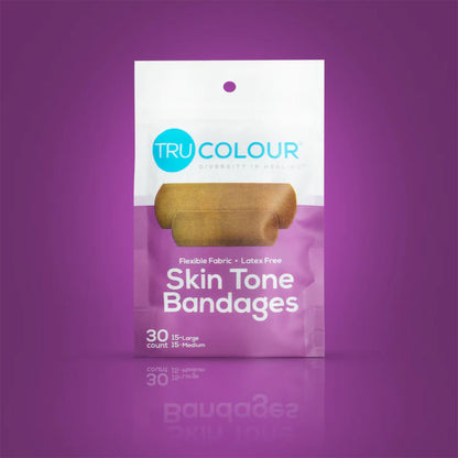 BANDAGE, ADH TRU-COLOUR DRK BRN PUR BG 1X3" (30/PK 50PK/CS)