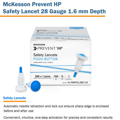 LANCET, HAEMOLANCE 28GX1.6MM (100/BX 20BX/CS)