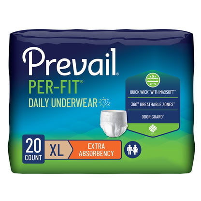 UNDERWEAR, PROTECTIVE PREVAIL PER-FIT XLRG DISP(20/PK 4PK/CS