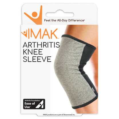 KNEE SLEEVE, COMPRESSION IMAK ARTHRITIS SOFT BLK/GRY MED