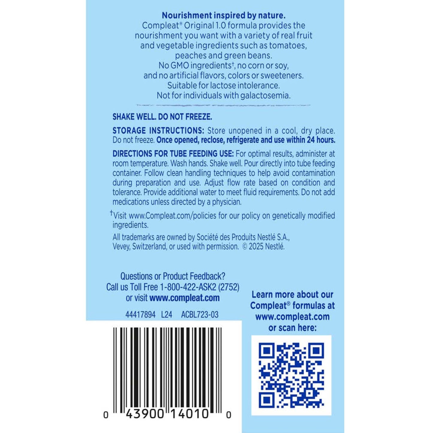 COMPLEAT, UNFLAV 250ML (24/CS)