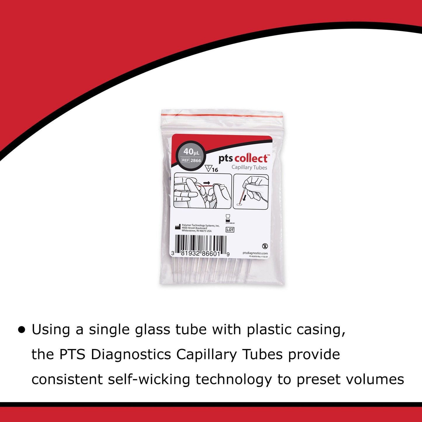 TUBE, CAPILLARY PLAIN BLK 40ULGLS (16/BG)