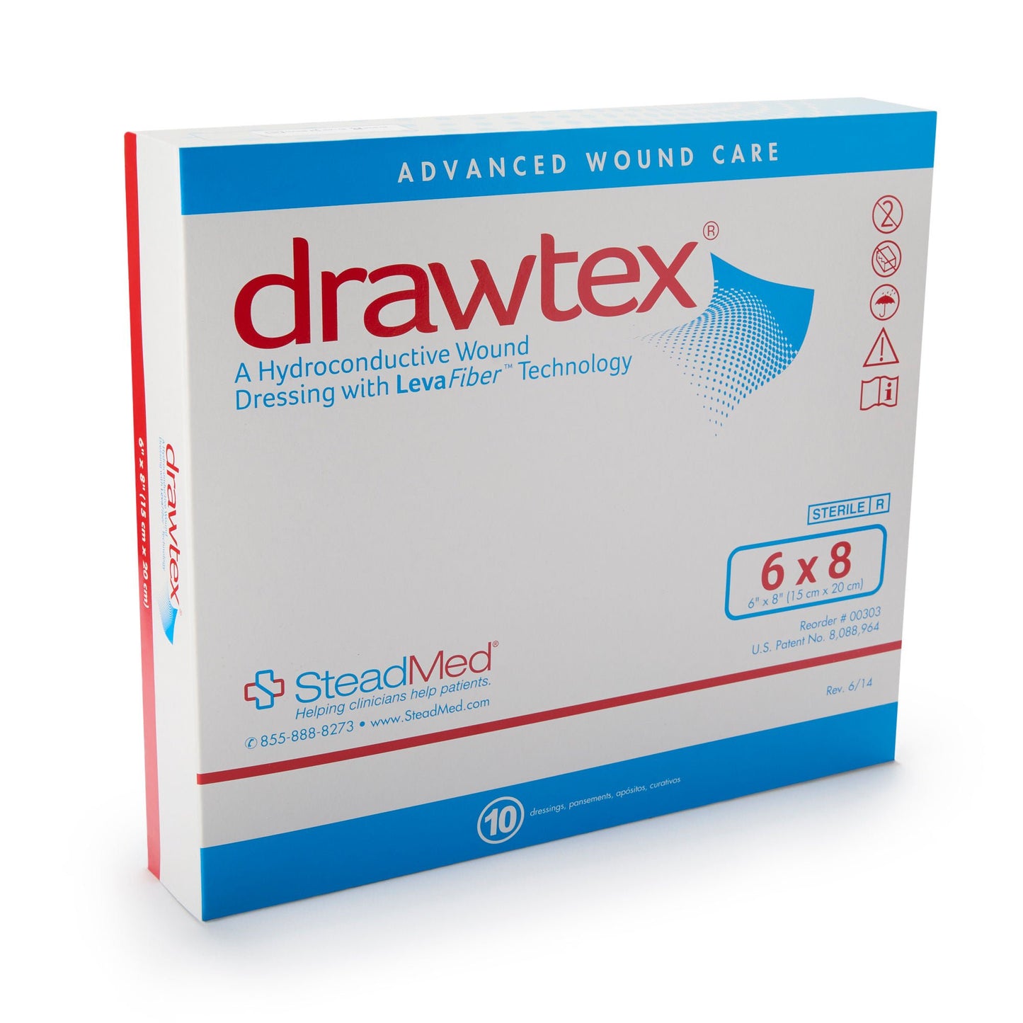 DRESSING, WND W/LEVA FIBER 6X8(10/BX) SWISAM