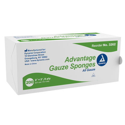 GAUZE, SPONGE N/S LF 8PLY 2"X 2" (200/PK 25PK/CS)